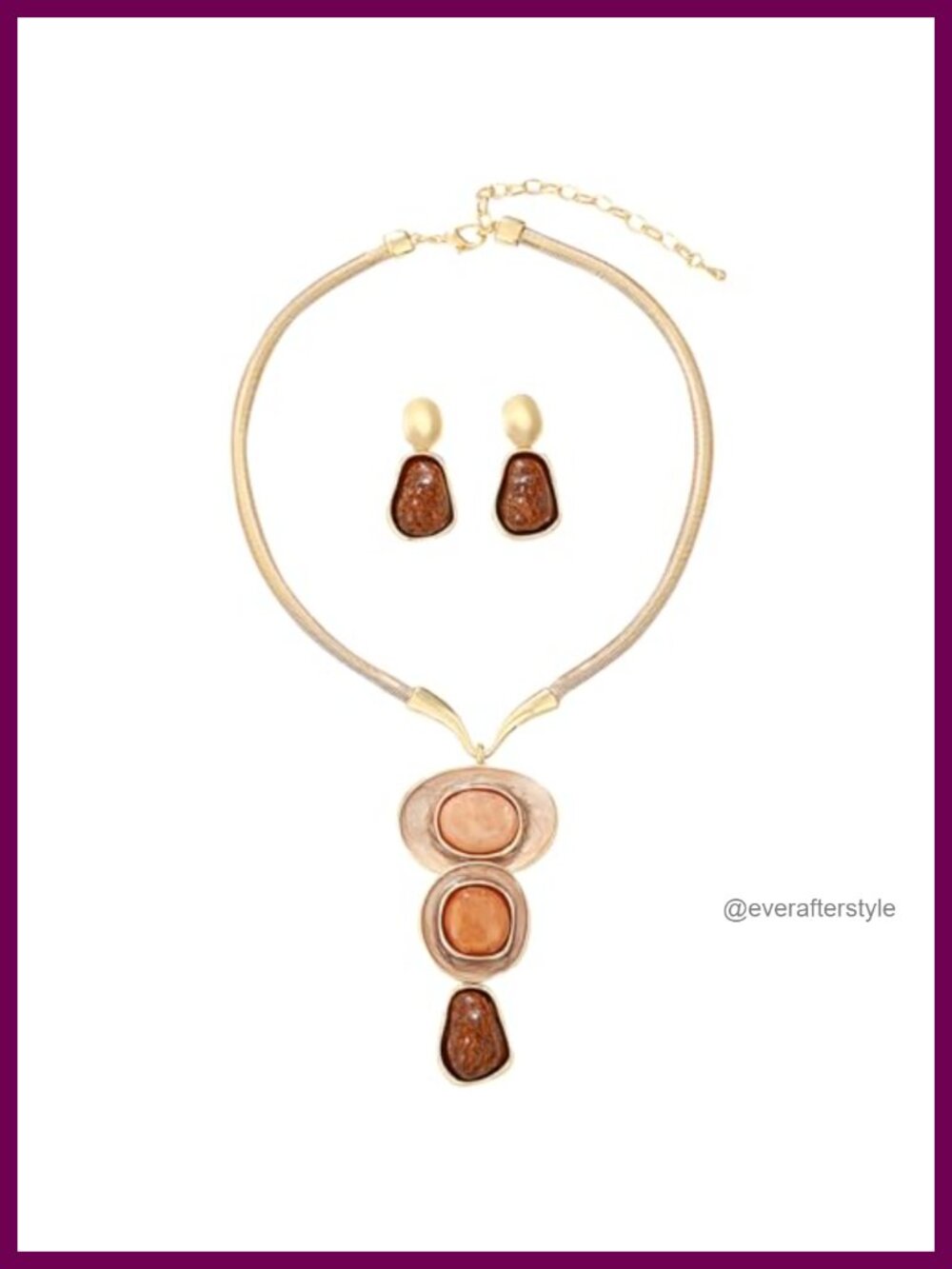 Chunky Statement Jewelry Set Seashell Choker Necklace Earrings for Women